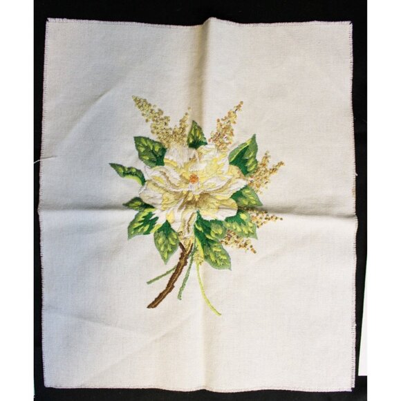 3 Pc Bucilla Magnolia's Pair Embroidery Flower Spring Linen Unfinished Fabric - Picture 2 of 16